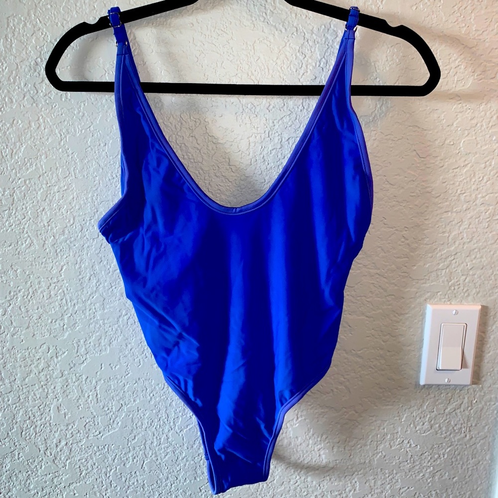 One piece blue swimsuit